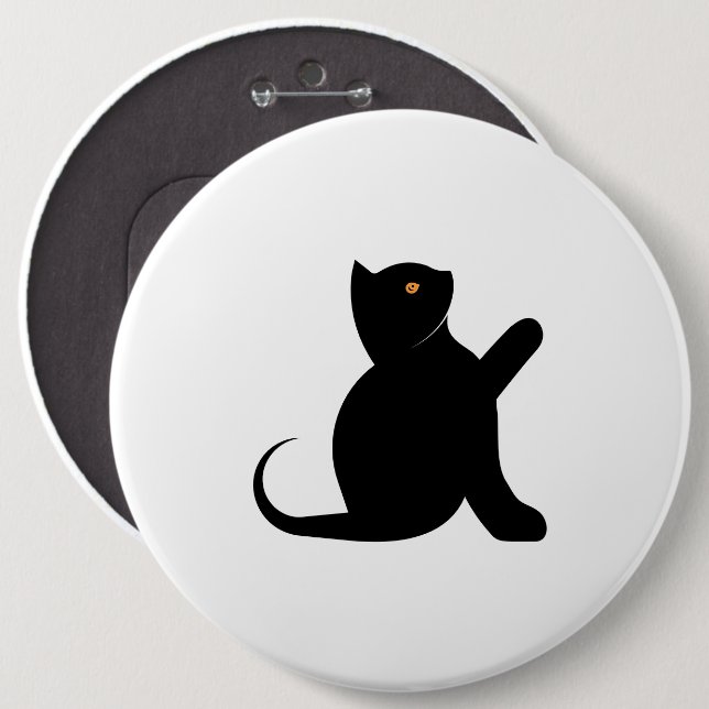 Cat Saying Hello Button (Front & Back)