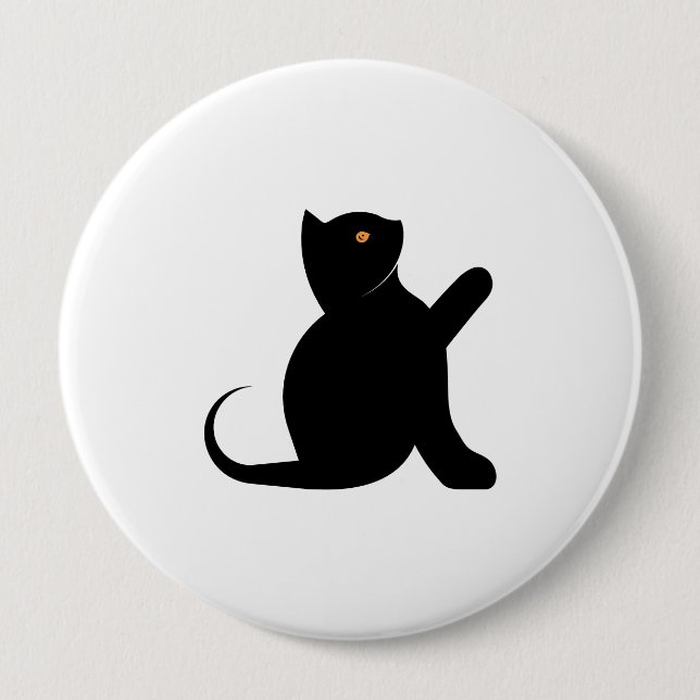 Cat Saying Hello Button (Front)