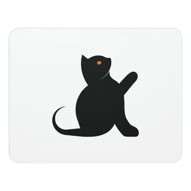 Cat Saying Hello Door Sign (Contemporary Front)