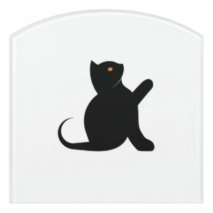 Cat Saying Hello Door Sign
