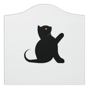 Cat Saying Hello Door Sign