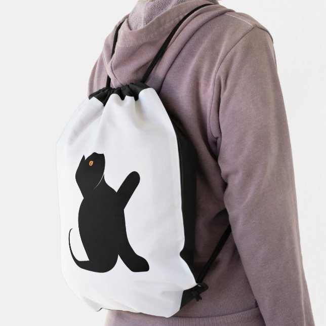 Cat Saying Hello Drawstring Bag (Insitu)