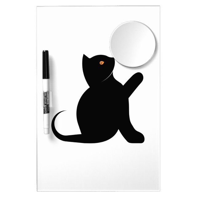 Cat Saying Hello Dry Erase Board With Mirror (Front)