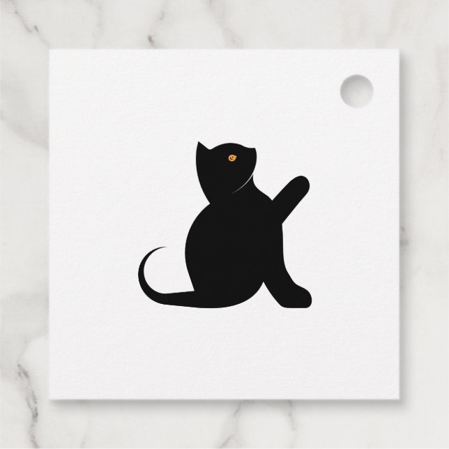 Cat Saying Hello Favor Tags (Back)