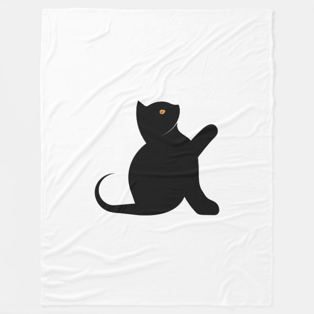 Cat Saying Hello Fleece Blanket (Front)