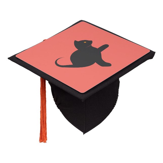 Cat Saying Hello Graduation Cap Topper (Angled)