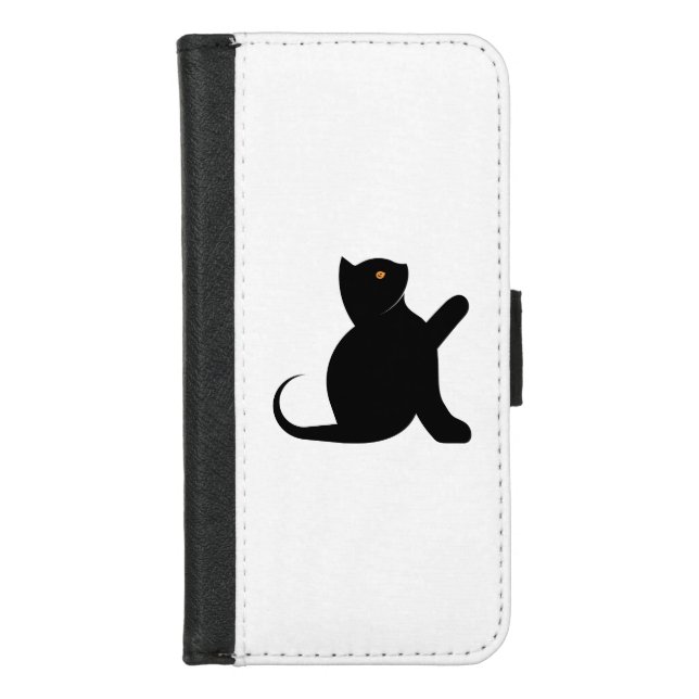 Cat Saying Hello iPhone Wallet Case (Front)
