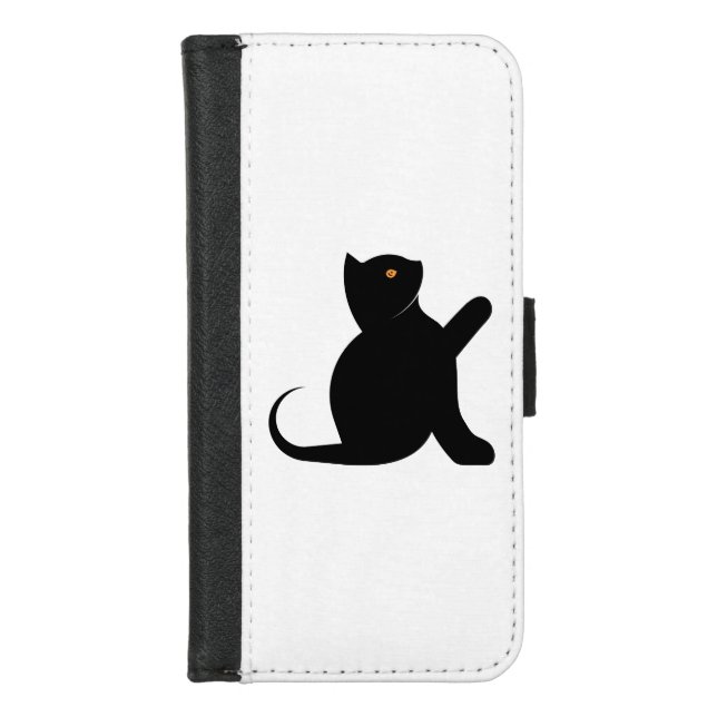 Cat Saying Hello iPhone Wallet Case (Front)