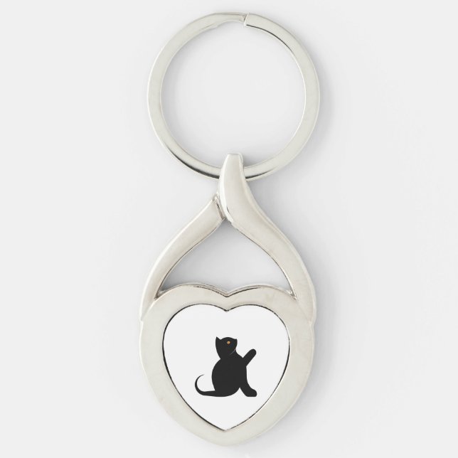 Cat Saying Hello Keychain (Front)