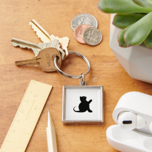 Cat Saying Hello Keychain