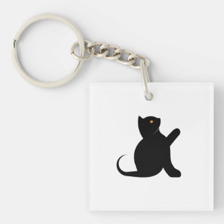 Cat Saying Hello Keychain