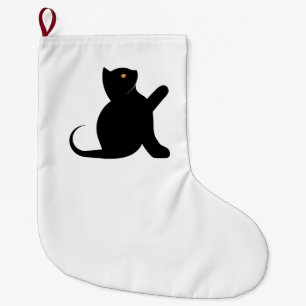 Cat Saying Hello Large Christmas Stocking