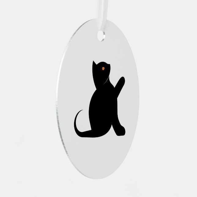 Cat Saying Hello Metal Ornament (Front Right)