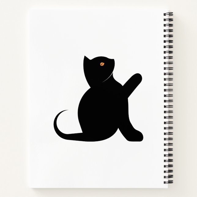 Cat Saying Hello Notebook (Back)