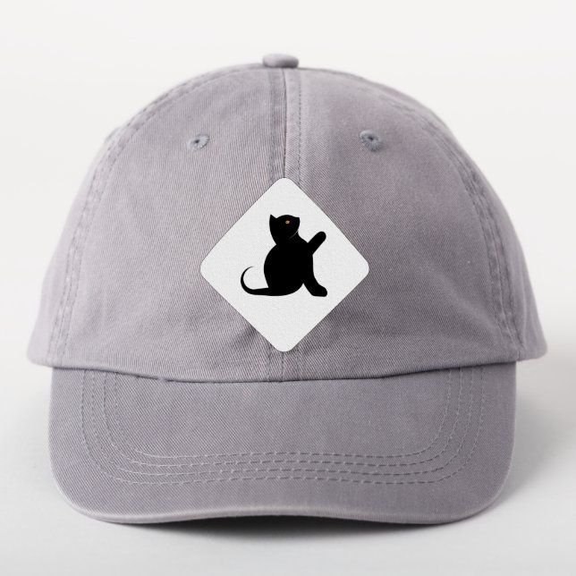 Cat Saying Hello Patch (On Headwear)