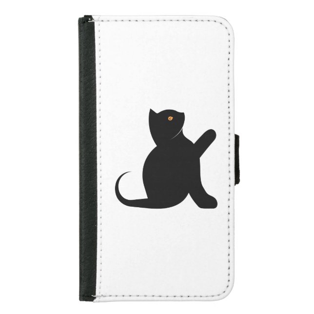 Cat Saying Hello Samsung Galaxy Wallet Case (Front)
