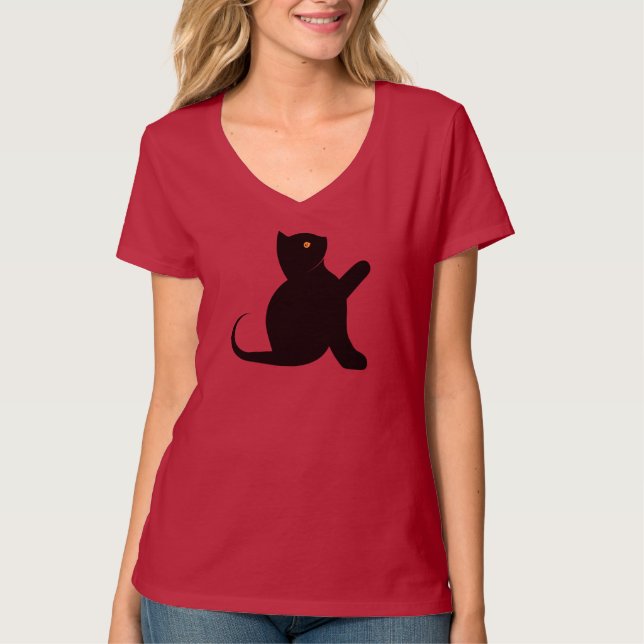 Cat Saying Hello T-Shirt (Front)
