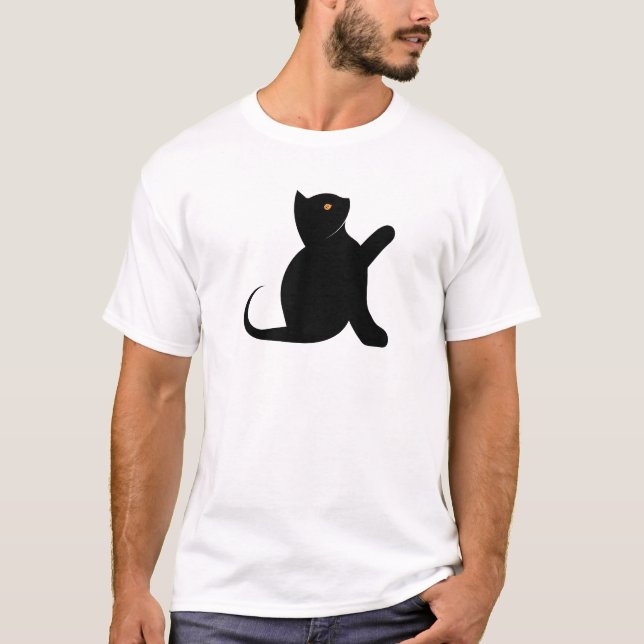 Cat Saying Hello T-Shirt (Front)