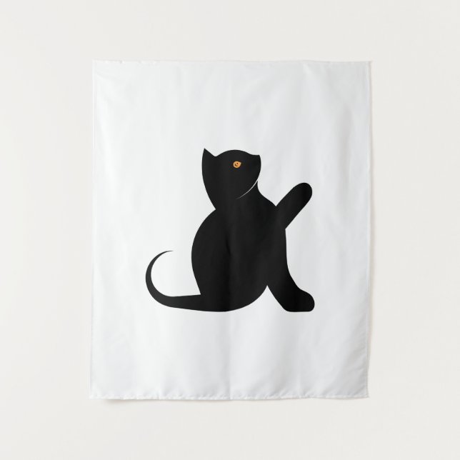 Cat Saying Hello Tapestry (Front)