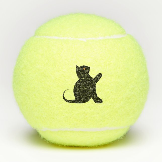 Cat Saying Hello Tennis Balls (Front)
