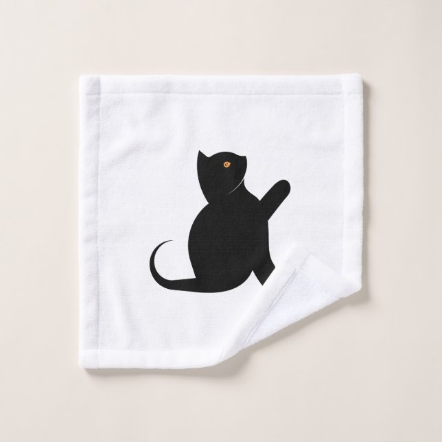 Cat Saying Hello Wash Cloth (Wash Cloth)