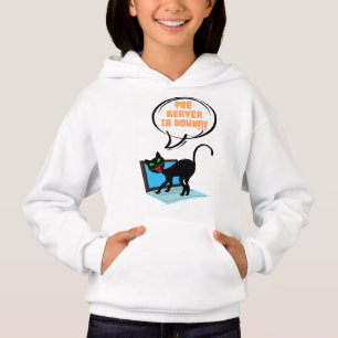 cat saying server is down hoodie