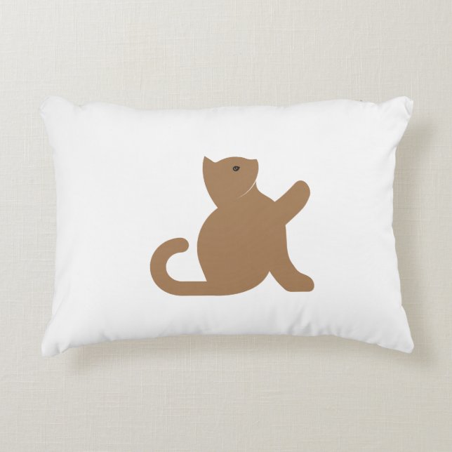 Cat Says Hello Accent Pillow (Front)