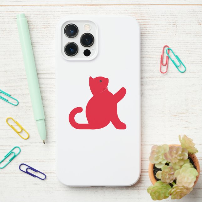 Cat Says Hello iPhone Case (On Desk)