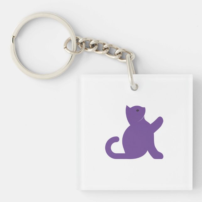 Cat Says Hello Keychain (Front)