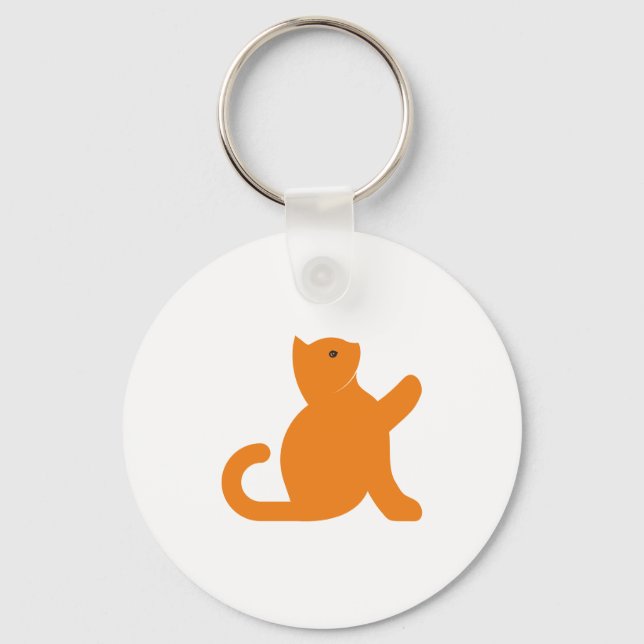 Cat Says Hello Keychain (Front)