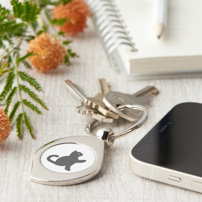 Cat Says Hello Keychain (Side)