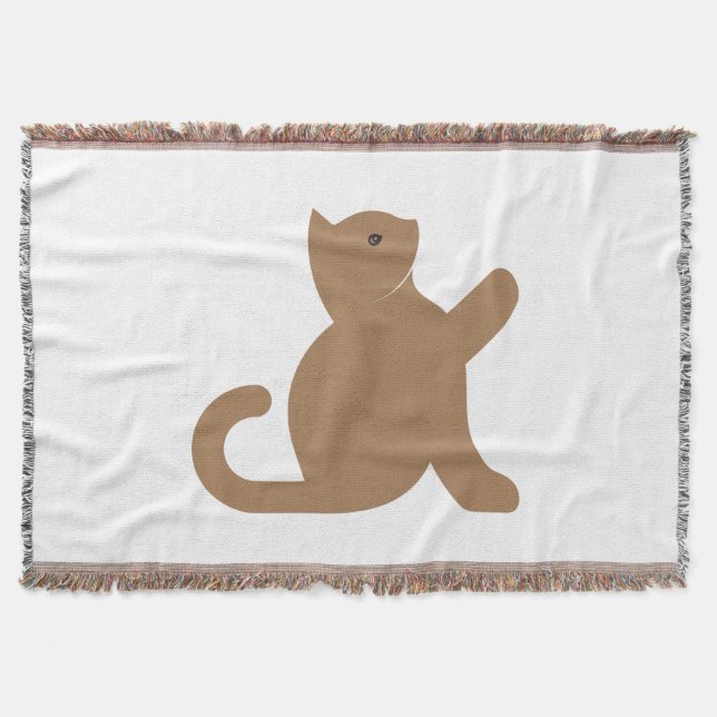 Cat Says Hello Throw Blanket (Front)