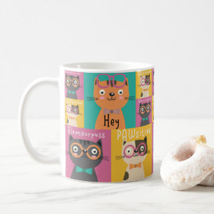 Cat Says Hey Funny Memes Coffee Mug