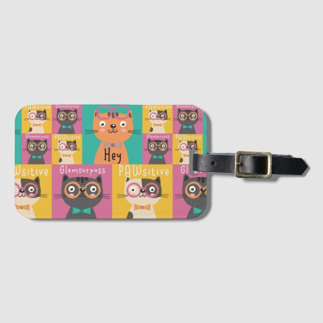 Cat Says Hey Funny Memes      Luggage Tag (Front Horizontal)