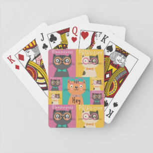 Cat Says Hey Funny Memes      Playing Cards