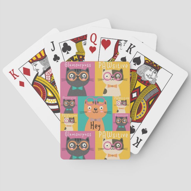 Cat Says Hey Funny Memes      Poker Cards (Back)