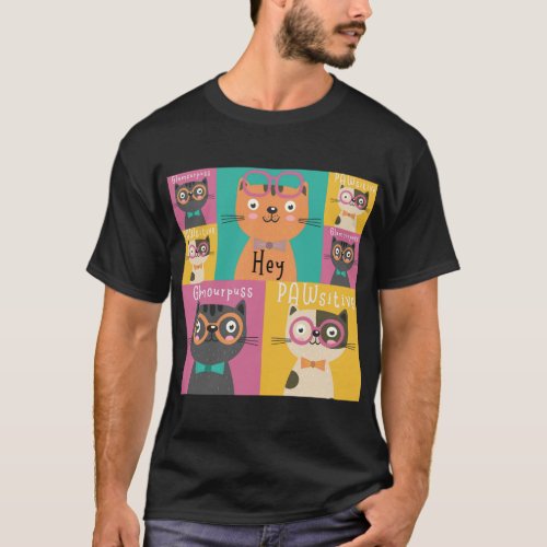 Cat Says Hey Funny Memes    T_Shirt