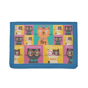 Cat Says Hey Funny Memes Tri-fold Wallet