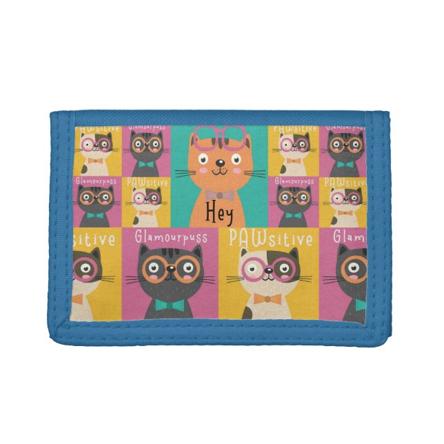 Cat Says Hey Funny Memes    Trifold Wallet (Front)