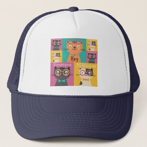 Cat Says Hey Funny Memes     Trucker Hat