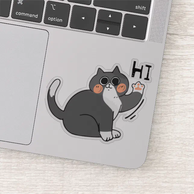 Hi Cat Sticker Cat Says Hi Sticker | Zazzle
