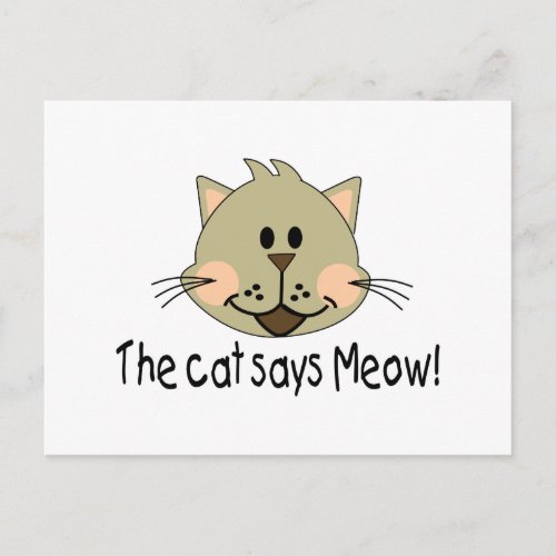 Cat Says Meow Postcard