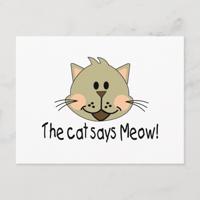 Cat Says Meow Postcard (Front)