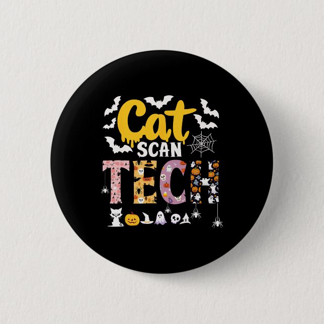 Cat Scan Ct Rad Tech Halloween Costume Spider Fly  Button (Front)