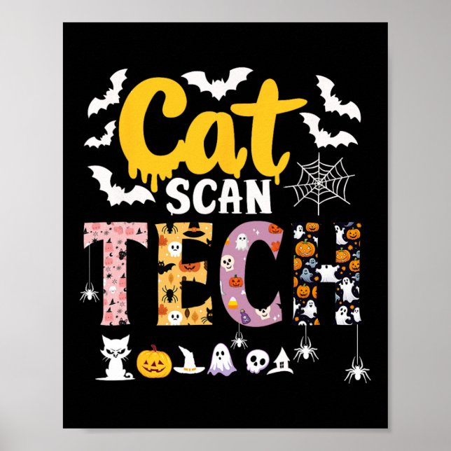 Cat Scan Ct Rad Tech Halloween Costume Spider Fly  Poster (Front)