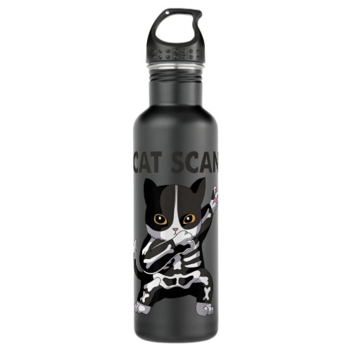 Cat Scan CT Scan Funny Cat X_Ray Pun Meme Rad Tech Stainless Steel Water Bottle