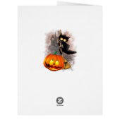 Cat Scared by Pumpkin Fun Halloween Character (Back)