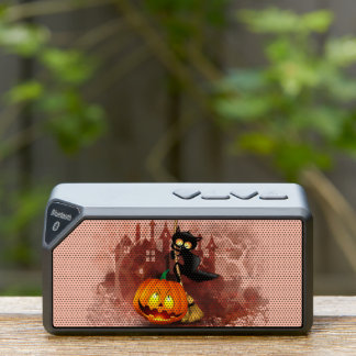 Cat Scared by Pumpkin Fun Halloween Character Bluetooth Speaker