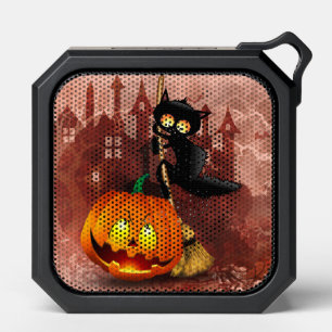 Cat Scared by Pumpkin Fun Halloween Character Bluetooth Speaker