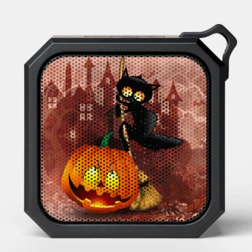 Cat Scared by Pumpkin Fun Halloween Character Bluetooth Speaker